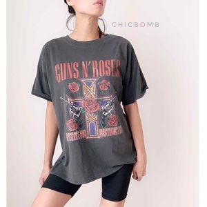 Miss Me Womens M Logo V Neck Front Knot Tie Top T-Shirt Grey
